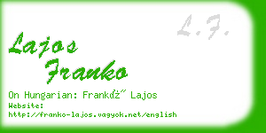 lajos franko business card